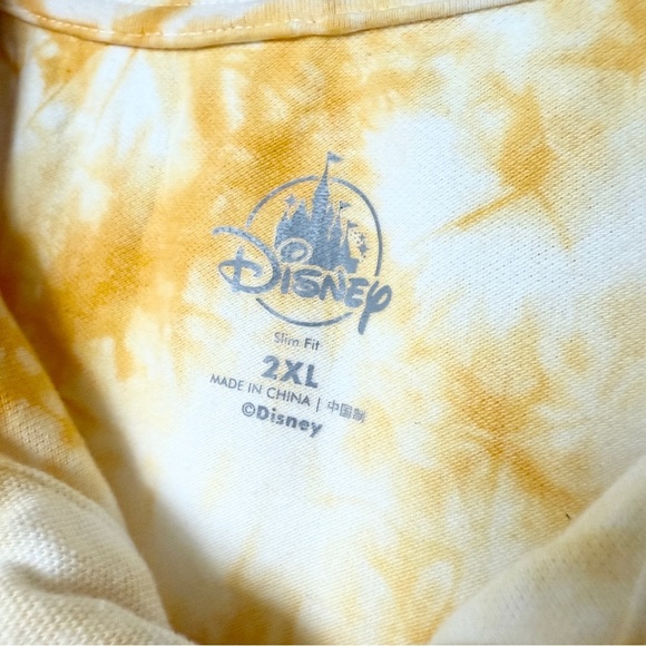 Disney Parks WDW Men's XXL Yellow Tie-Dye Slim Fit Polo Shirt Casual Stretch - Picture 5 of 12